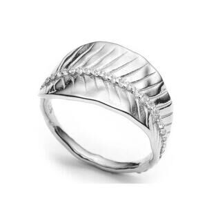 With Love Darling, Ashok Leaf Ring Sterling Silver, NWT